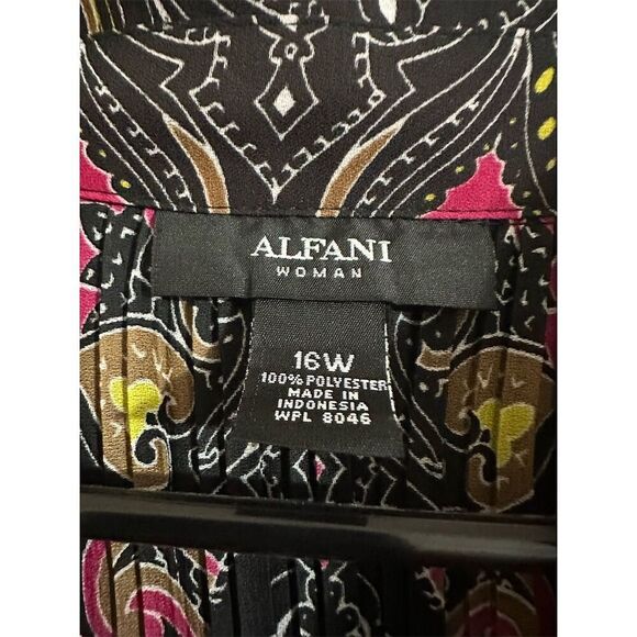 Alfani Women's Plus Size 16 Paisley Tunic Blouse 3/4 Sleeve Multicolor - Picture 3 of 8